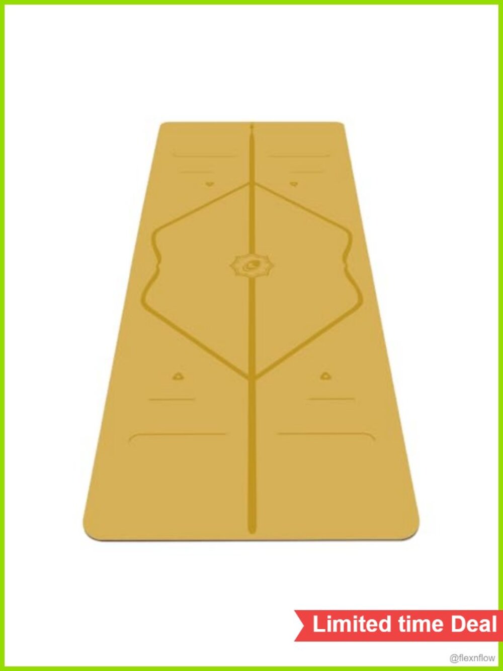 Eco-Polyurethane & Natural Rubber Yoga Mat with AlignForMe Alignment System,